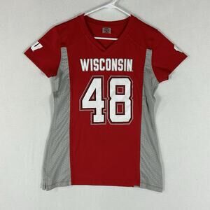 University of Wisconsin UW Badgers Jersey Women's Small Red NCAA Football Sports